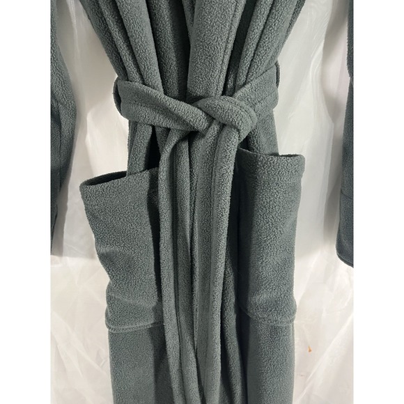 L.L. Bean Women's Robe Bathrobe Tie W/ Pockets Size M/ M Pet. Long, Dark Green - Picture 3 of 6